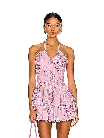 LoveShackFancy Aqua Halter Dress Casual Dress (view 1)