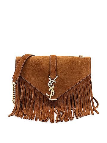 Saint Laurent Classic Monogram Fringe Crossbody Bag Suede Small (view 1)