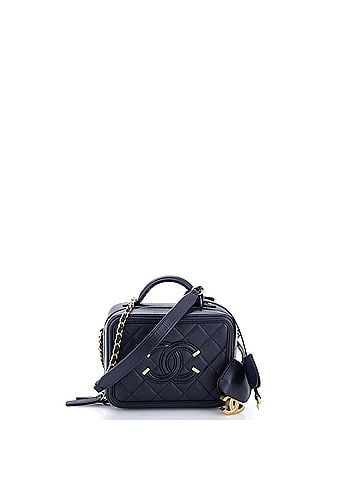 Chanel Filigree Vanity Case Quilted Caviar Small (view 1)
