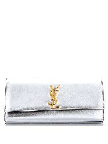 Saint Laurent Classic Monogram Clutch Metallic Calfskin Long (view 1)