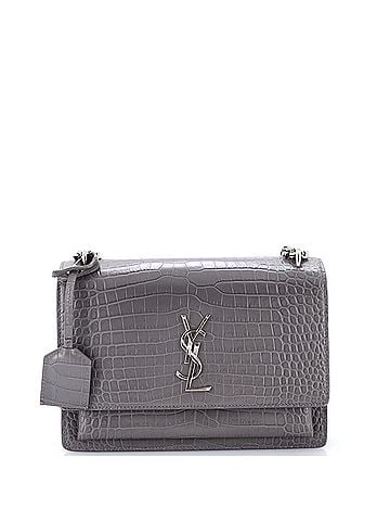 Saint Laurent Sunset Crossbody Bag Crocodile Embossed Leather Medium (view 1)