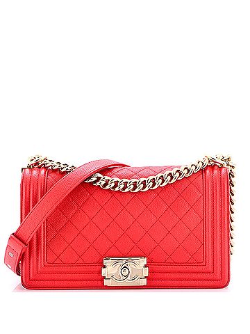 Chanel Boy Flap Bag Quilted Caviar Old Medium (view 1)
