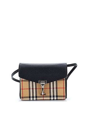 Burberry Macken Crossbody Bag Leather and Vintage Check Canvas Baby (view 1)