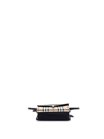 Burberry Macken Crossbody Bag Leather and Vintage Check Canvas Baby (view 2)