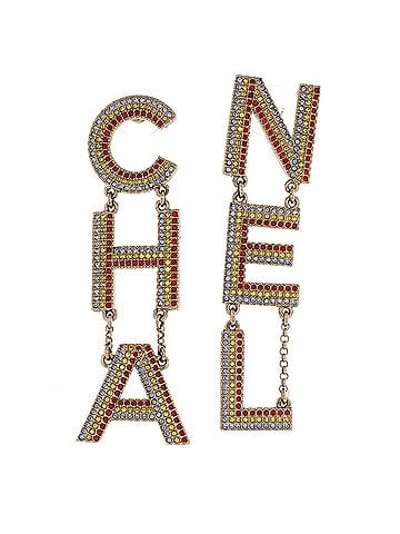 Chanel CHA-NEL Drop Earrings Metal with Mulitcolor Crystals (view 1)