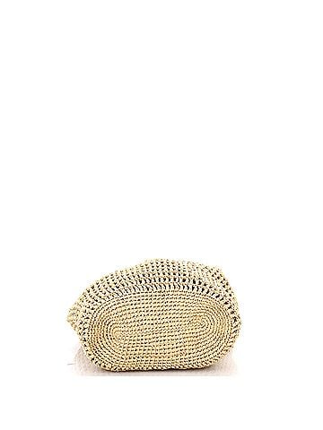 Prada Triangle Logo Bucket Tote Raffia Small (view 2)