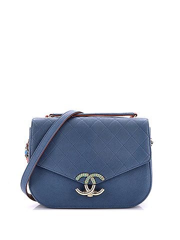 Chanel Thread Around Flap Bag Quilted Caviar Medium (view 1)