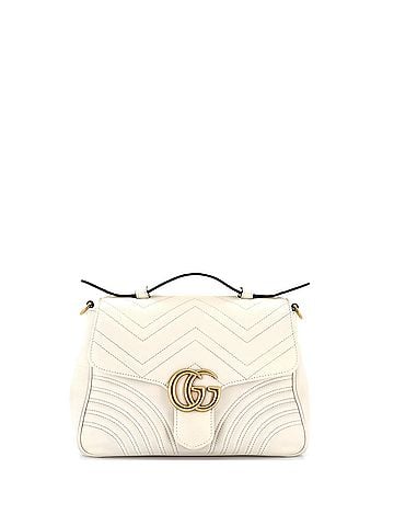 Gucci GG Marmont Top Handle Flap Bag Matelasse Leather Small (view 1)