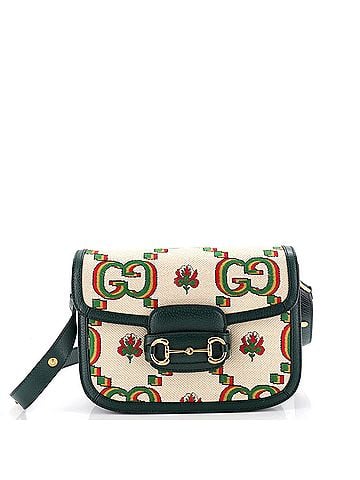 Gucci Horsebit 1955 Shoulder Bag GG Print Jacquard Small (view 1)
