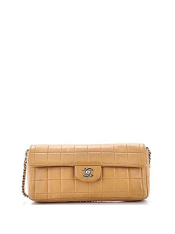 Chanel Chocolate Bar Flap Bag Quilted Lambskin East West (view 1)