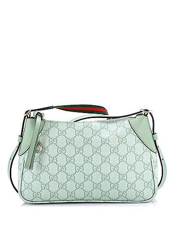 Gucci Emblem Shoulder Bag GG Coated Canvas with Leather Small (view 1)