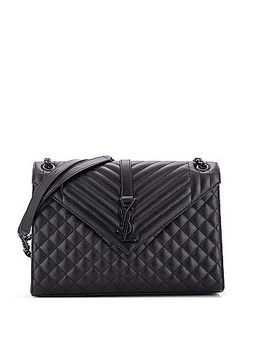 Saint Laurent Classic Monogram Envelope Satchel Mixed Matelasse Leather Large (view 1)