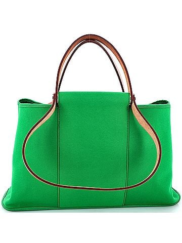 Hermès Cabag Elan Toile and Leather 39 (view 1)