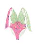 LoveShackFancy Floral Pink Green One Piece Swimsuit Size M - photo 3