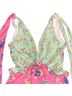 LoveShackFancy Floral Pink Green One Piece Swimsuit Size M - photo 4