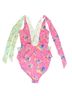 LoveShackFancy Floral Pink Green One Piece Swimsuit Size M - photo 5