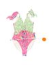 LoveShackFancy Floral Pink Green One Piece Swimsuit Size M - photo 12