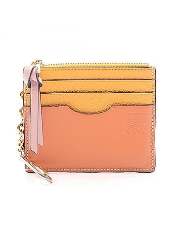 Loewe LOEWE Anagram Square Coin Card Holder with Keyring - Leather Wallet/Coin Purse for Women Brown, Orange, Pink C821SQLX03 (view 1)