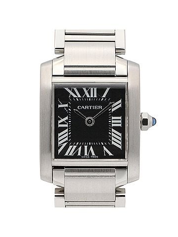 Cartier Cartier Tank Française SM Watch, Stainless Steel, Women's, Black, W51026Q3 (view 1)