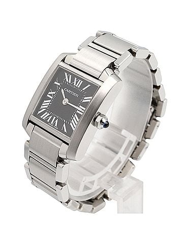 Cartier Cartier Tank Française SM Watch, Stainless Steel, Women's, Black, W51026Q3 (view 2)