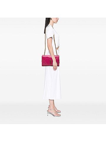 Saint Laurent Medium Smooth Calfskin and Suede Reversible Kate Crossbody (view 2)