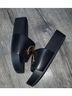 Tory Burch 100% Leather Black Gold Sandals Size 10 - photo 5