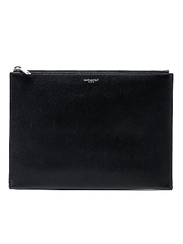 Saint Laurent Grained Leather Zip Clutch (view 1)