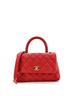 Chanel Red Coco Top Handle Bag Quilted Caviar with Lizard Mini One size - photo 1