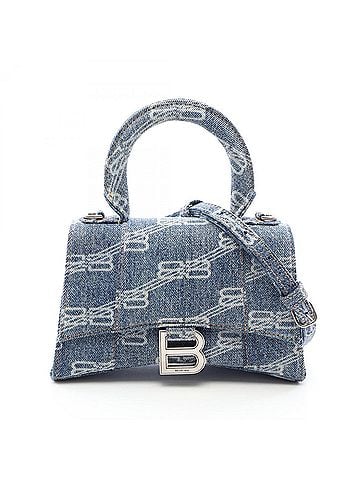 Balenciaga Balenciaga HOURGLASS XS BB Monogram 2-Way Handbag, Denim, Women's, Blue (view 1)