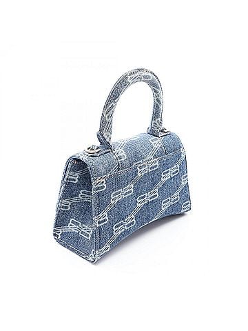 Balenciaga Balenciaga HOURGLASS XS BB Monogram 2-Way Handbag, Denim, Women's, Blue (view 2)