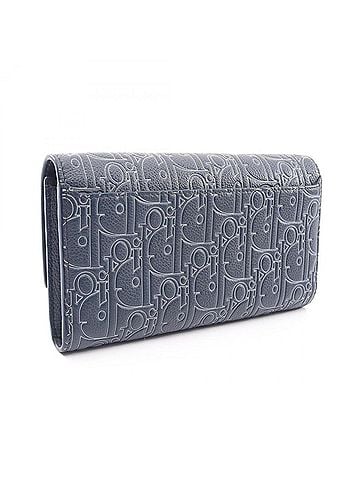 Christian Dior Christian Dior Dior Long Flap Wallet, Gravity Outline, Bi-fold Leather, Men's, Navy, 2ESBC328FGP_H578 (view 2)