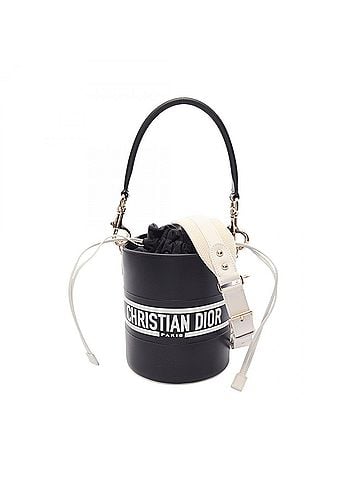 Christian Dior Christian Dior Dior VIBE Micro Bucket Bag, 2-Way Handbag, Leather, Women's, Navy/White (view 1)