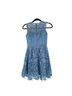 Aqua 100% Polyester Solid Blue Casual Dress Size XS - photo 3