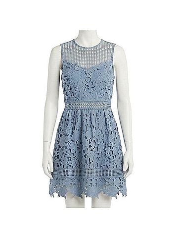 Aqua Lace Fit &amp; Flare Mini Dress Casual Dress (view 1)