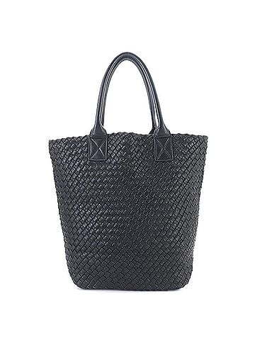 Bottega Veneta Bottega Veneta Intrecciato Cabas Tote Handbag, Leather, Black, Gold Hardware (view 1)