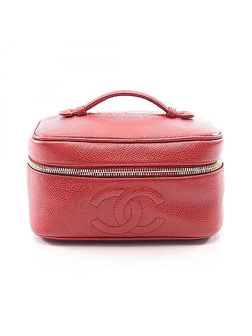 Chanel Chanel Coco Mark Handbag, Caviar Leather (Grained Calfskin), Women's, Red, A01997 (view 1)