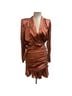 Veronica Beard 92% Silk 8% Spandex 100% Polyester Brown Cocktail Dress Size 4 - photo 1