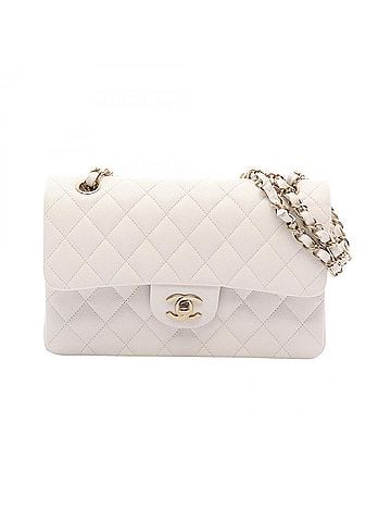 Chanel Chanel Matelassé Double Flap Shoulder Bag/Handbag, Caviar Leather (Grained Calfskin), Women's, White, A01113 (view 1)