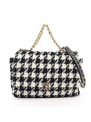 Chanel Chanel 19 Dixneuf Maxi Combination Hardware Houndstooth 2-Way Shoulder Bag/Handbag Fabric Leather Women's Black/White AS1162 (view 1)