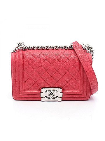 Chanel Chanel Boy Small Shoulder Bag/Handbag, Caviar Leather (Grained Calfskin), Women's, Red, A67085 (view 1)