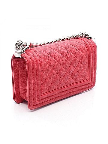 Chanel Chanel Boy Small Shoulder Bag/Handbag, Caviar Leather (Grained Calfskin), Women's, Red, A67085 (view 2)