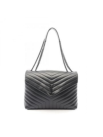 Yves Saint Laurent Yves Saint Laurent Saint Laurent Paris Loulou Large Shoulder Bag/Handbag, Leather, Women's, Black (view 1)