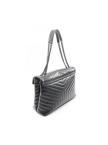 Yves Saint Laurent Yves Saint Laurent Saint Laurent Paris Loulou Large Shoulder Bag/Handbag, Leather, Women's, Black (view 2)