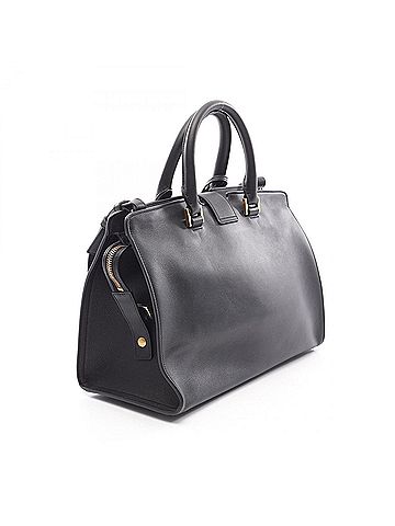 Yves Saint Laurent Yves Saint Laurent Saint Laurent Paris Cabas Small Monogram 2-Way Handbag, Leather, Women's, Black, 394461 (view 2)