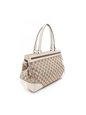 Gucci Gucci Mayfair GG Canvas Sherry Line Tote Bag Handbag Leather Women's Beige/Ivory/Multicolor 257063 (view 2)