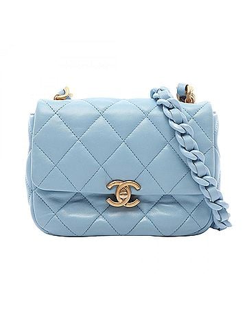 Chanel Chanel Matelassé Combination Hardware Shoulder Bag/Handbag, Lambskin Leather, Women's, Blue (view 1)