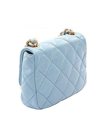 Chanel Chanel Matelassé Combination Hardware Shoulder Bag/Handbag, Lambskin Leather, Women's, Blue (view 2)