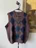 Fitzwell 100% Wool Argyle Multi Color Vest Size M - photo 5