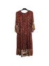 John Mark 100% Polyester 65% Rayon 45% Viscose Floral Brown Casual Dress Size M - photo 2