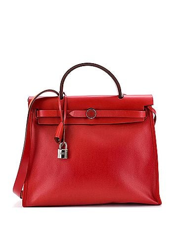 Hermès Herbag Zip Berline Vache Canvas and Leather 31 (view 1)